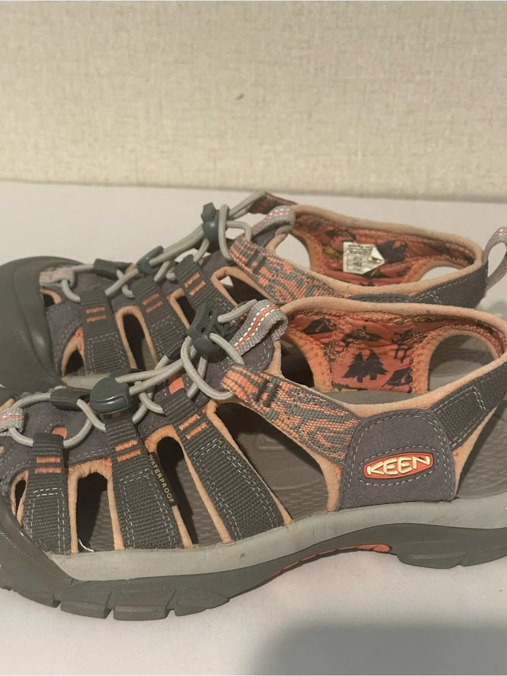 Keen Men's Newport H2 Waterproof Gray and Orange Outdoor Closed-Toe Sandals